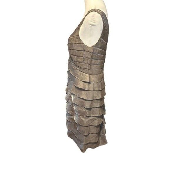 Adrianna Papell Occasions Bronze Shutter Pleat Dress  & Jacket Sz 8 - Picture 8 of 15